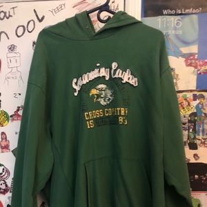 A vintage soaring eagles  green hoodie .